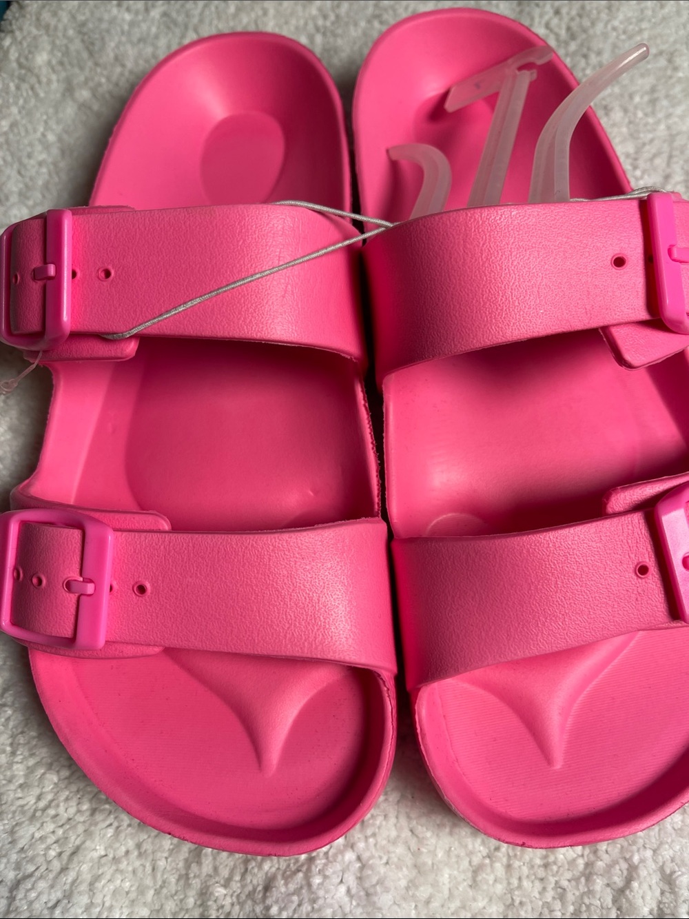 Shade & Shore Hot Pink Double Strap Slide Sandals